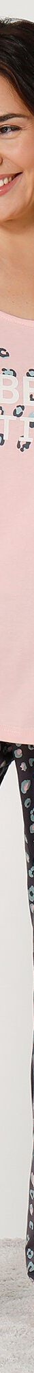Tee-shirt manches longues coton uni imprimé placé "Beautiful" (rose) Tee-shirt manches longues coton uni imprimé placé "Beautiful" (rose)